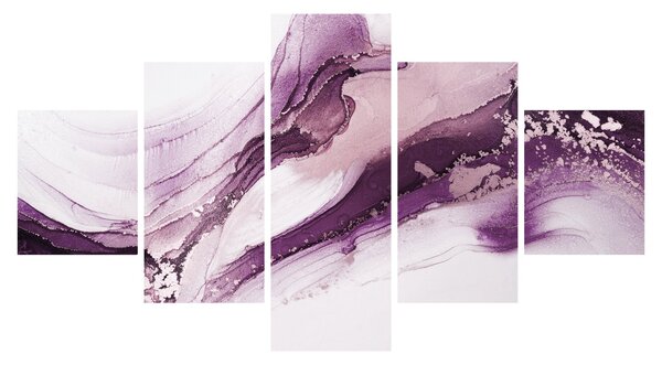 Obraz - Purple fluid art (125x70 cm)
