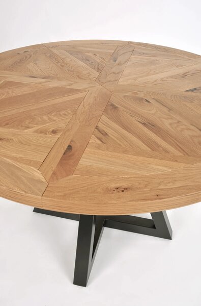 LivinHill Jídelní stůl Indus 125 cm z masivu dub přírodní/grafit
