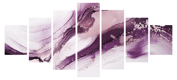 Obraz - Purple fluid art (210x100 cm)