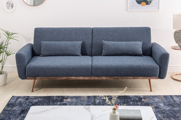 Designová rozkládací sedačka Blaine 208 cm modrá