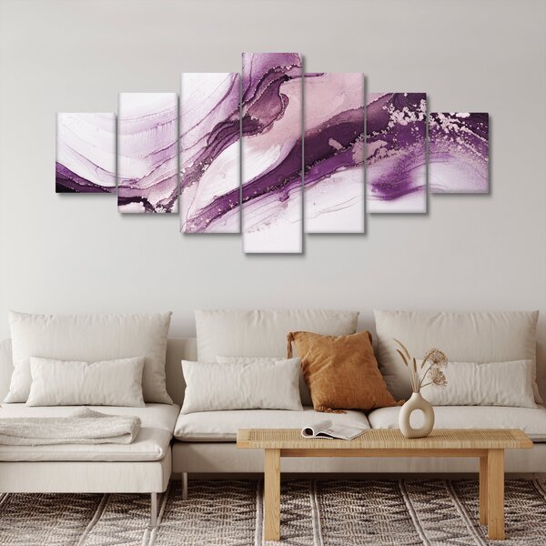 Obraz - Purple fluid art (210x100 cm)