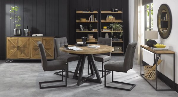 LivinHill Jídelní stůl Indus 125 cm z masivu dub přírodní/grafit