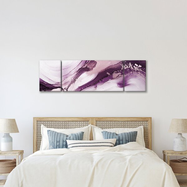 Obraz - Purple fluid art (170x50 cm)