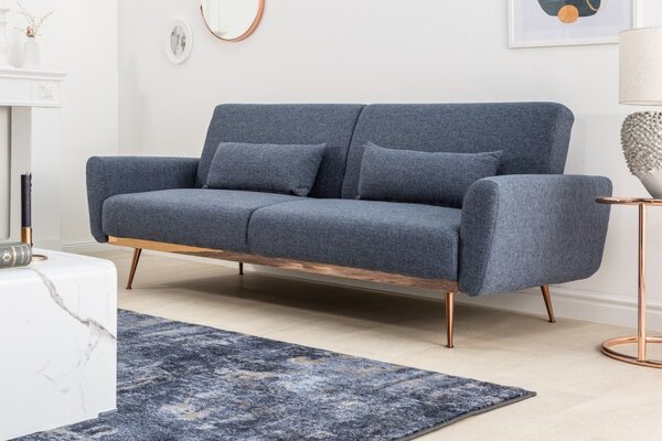 Designová rozkládací sedačka Blaine 208 cm modrá