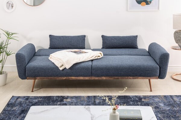 Designová rozkládací sedačka Blaine 208 cm modrá