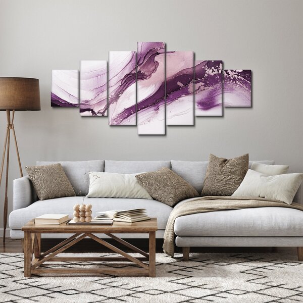Obraz - Purple fluid art (210x100 cm)
