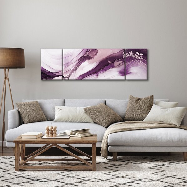Obraz - Purple fluid art (170x50 cm)