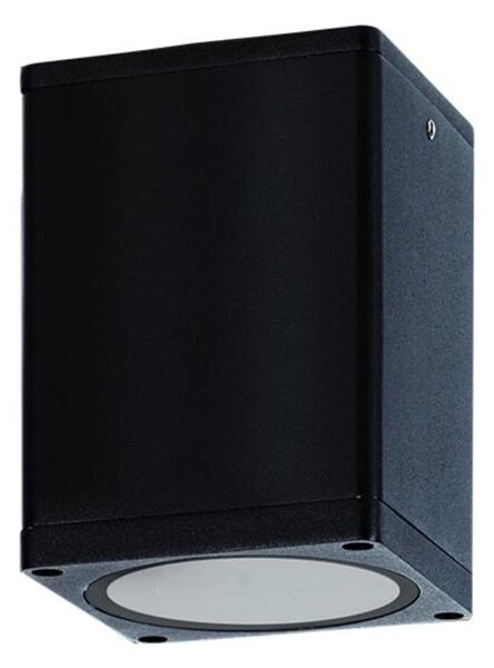 ACA Lighting venkovní černé hranaté stropní svítidlo E27 PAR30 IP65, 230V, max. 15W