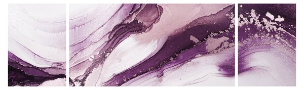 Obraz - Purple fluid art (170x50 cm)