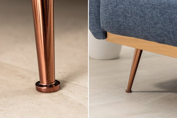 Designová rozkládací sedačka Blaine 208 cm modrá