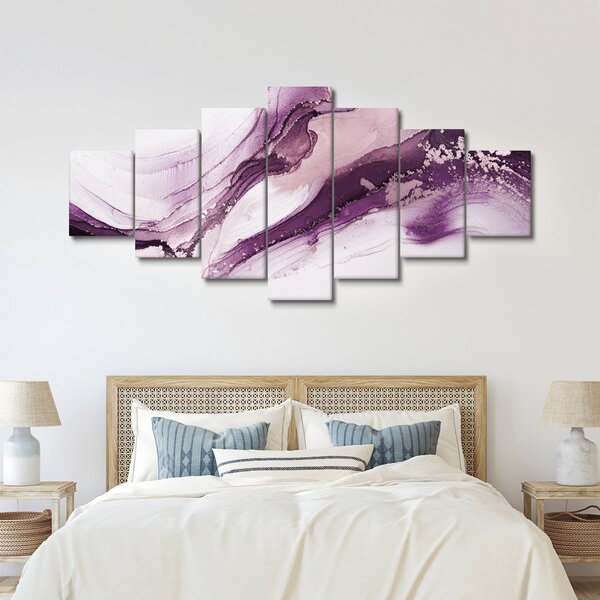 Obraz - Purple fluid art (210x100 cm)