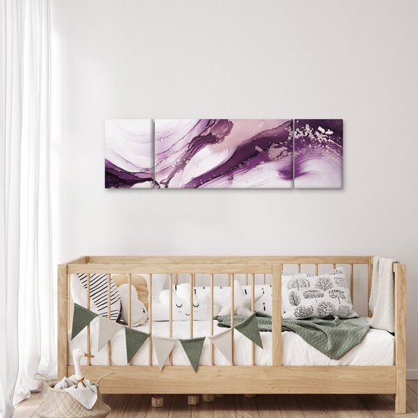 Obraz - Purple fluid art (170x50 cm)