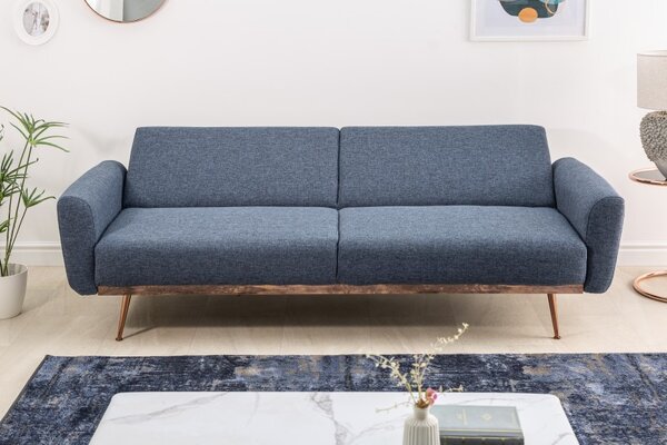 Designová rozkládací sedačka Blaine 208 cm modrá