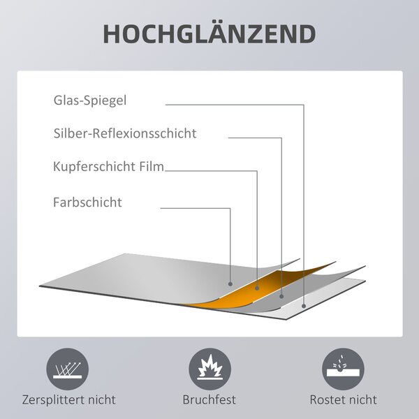 Zrcadlo HOMCOM s rámem z přírodního dřeva 125 x 45cm – Zrcadlo do předsíně, plné délky, zavěsitelné, do obývacího pokoje či ložnice | Aosom