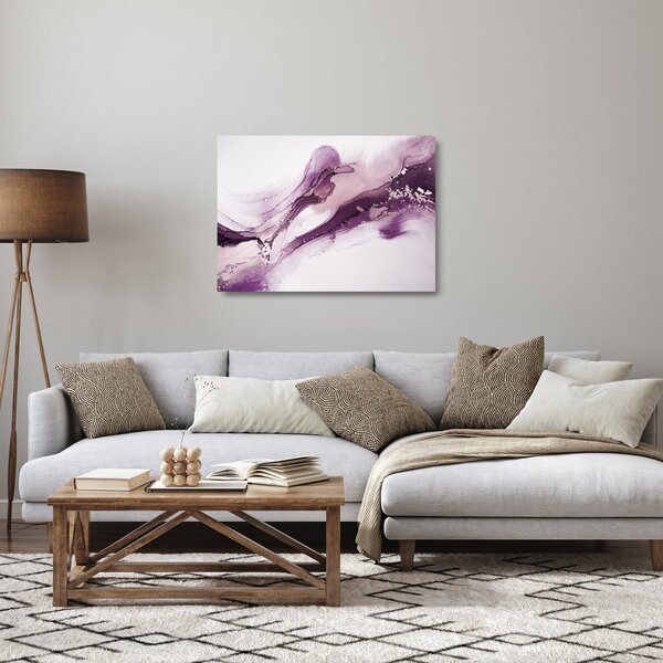 Skleněný obraz - Purple fluid art (70x50 cm)