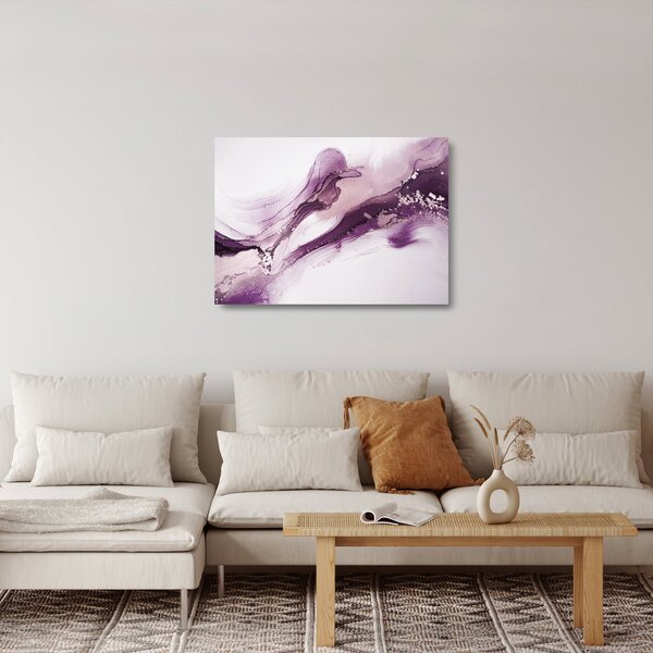 Skleněný obraz - Purple fluid art (70x50 cm)