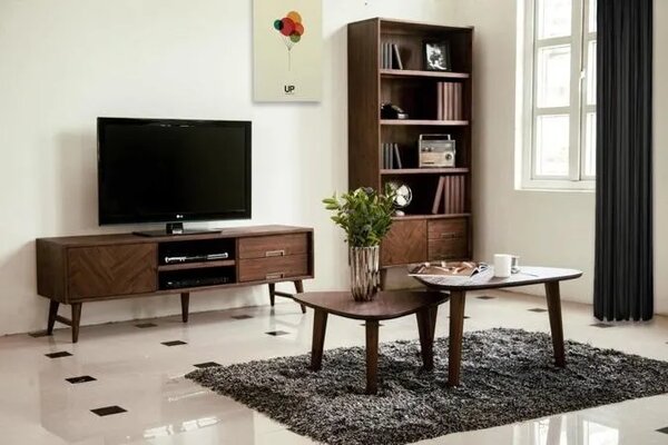 LivinHill Komoda Ashton 100 cm z masivu tmavě hnědá