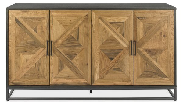 LivinHill Komoda Indus 160 cm z masivu dub přírodní/grafit