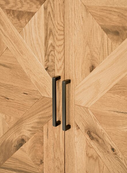 LivinHill Komoda Indus 160 cm z masivu dub přírodní/grafit