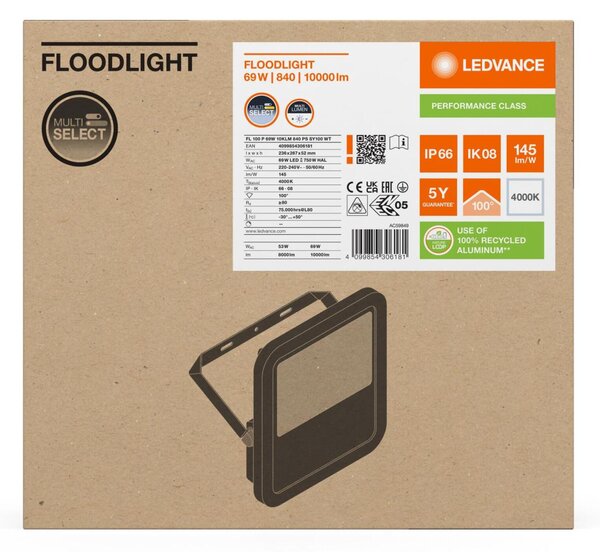 LEDVANCE LED reflektor FL 100 P 69W 10KLM 840 PS SY100 WT 4099854306181