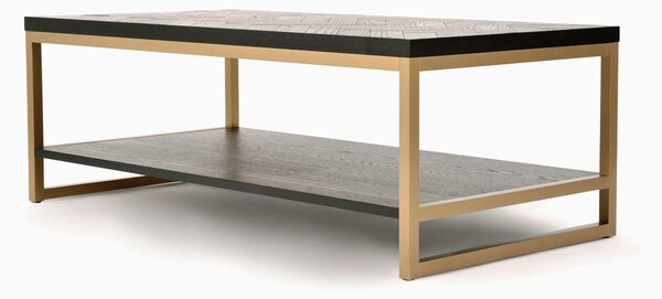 LivinHill Konferenční stolek Seville 120 cm z masivu černý/zlatý