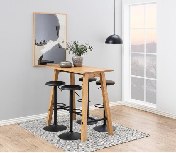 Šedá čalouněná barová stolička s nastavitelnou výškou (výška sedáku 62 cm) Finch – Actona