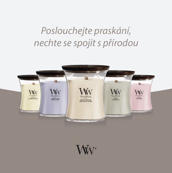 WoodWick Vanilla & Sea Salt svíčka střední