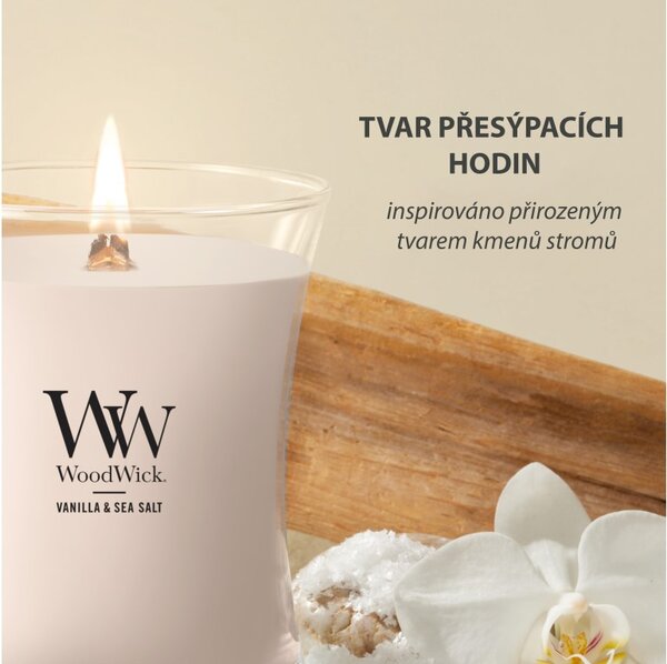 WoodWick Vanilla & Sea Salt svíčka střední