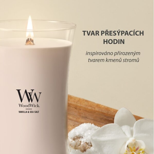 WoodWick Vanilla & Sea Salt svíčka velká