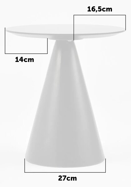 LivinHill Odkládací stolek Florence 40 cm z masivu bílý