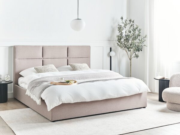 Postel s úložným prostorem Tkanina LAGORD 180 x 200 cm Taupe
