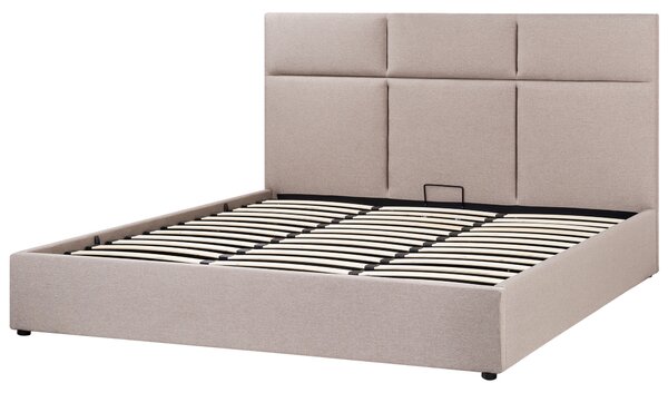 Postel s úložným prostorem Tkanina LAGORD 180 x 200 cm Taupe