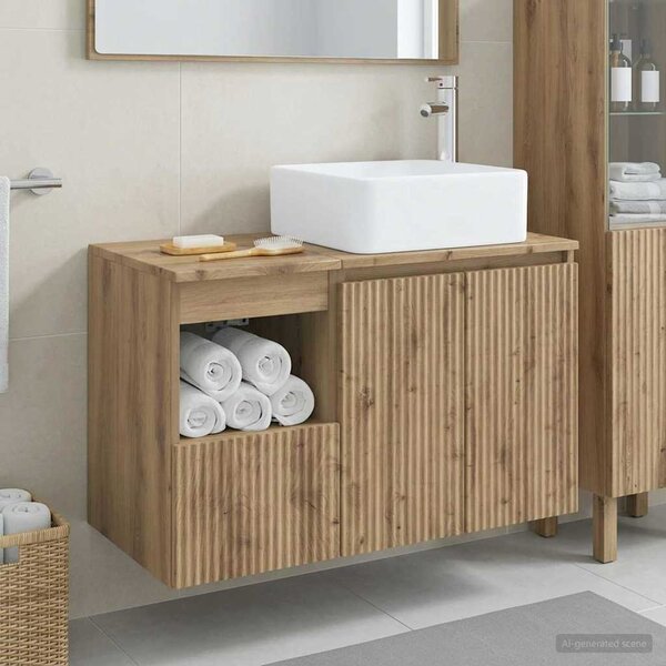 Sada koupelnového nábytku 2 ks Dub artisan Kompozitní dřevo 3404053