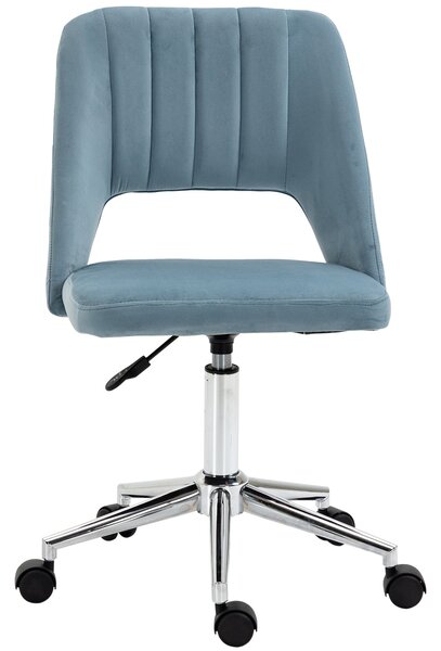 Vinsetto Kancelářská Židle, Výškově Nastavitelná Židle do Domácí Kanceláře bez Područek, Otáčivá Kancelářská Židle s Vrstvou Sametu, Ergonomická Židle