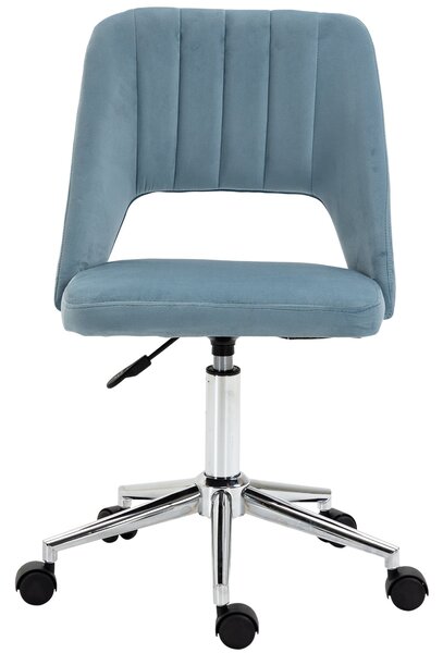 Vinsetto Kancelářská Židle, Výškově Nastavitelná Židle do Domácí Kanceláře bez Područek, Otáčivá Kancelářská Židle s Vrstvou Sametu, Ergonomická Židle