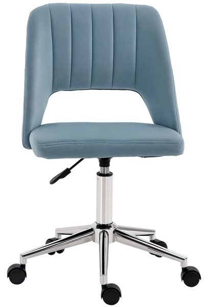 Vinsetto Kancelářská Židle, Výškově Nastavitelná Židle do Domácí Kanceláře bez Područek, Otáčivá Kancelářská Židle s Vrstvou Sametu, Ergonomická Židle