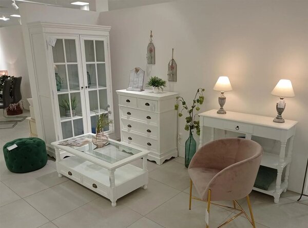 LivinHill Komoda Latina 85 cm z masivu bílá