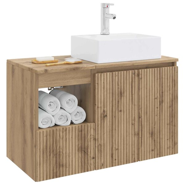 Sada koupelnového nábytku 2 ks Dub artisan Kompozitní dřevo 3404063