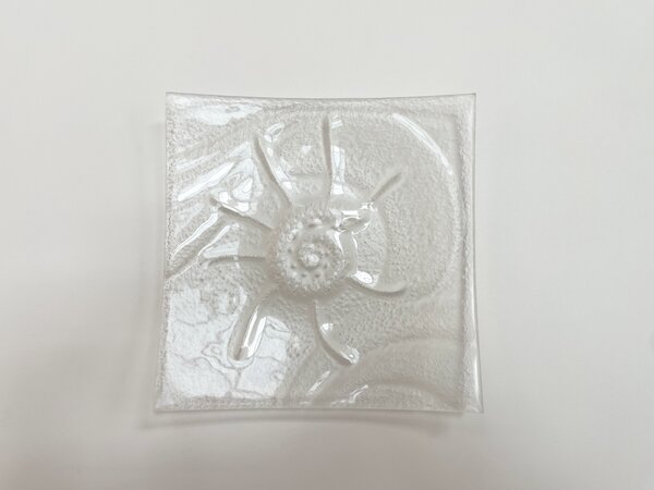 Skleněný čtvercový talíř OCEAN, 20 x 20 cm, čiré sklo