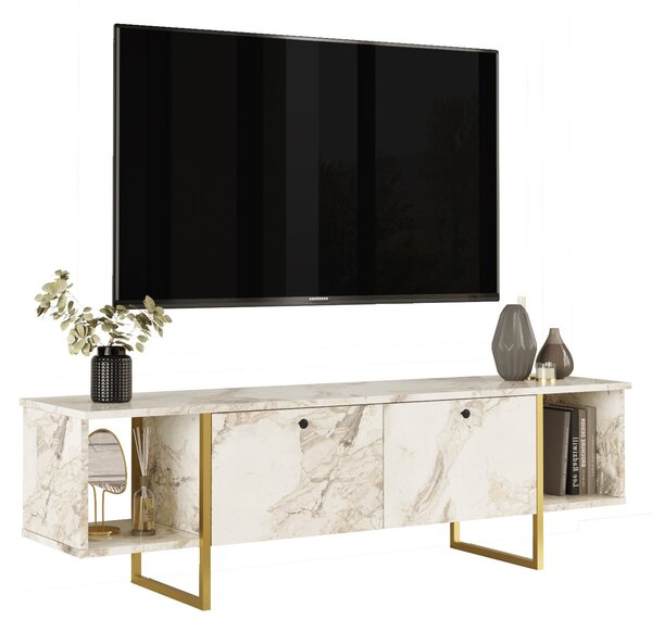 TV stolek/skříňka Vega 30 (Bílá + Zlatá)