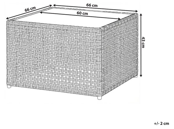 Zahradní konferenční stolek OMEGANA 66 cm 66 cm Umělý ratan Béžová