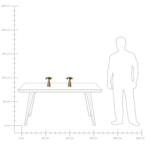 Sada 2 LED bezdrátových stolních lamp KULFO se stmívačem Kov Zlatá