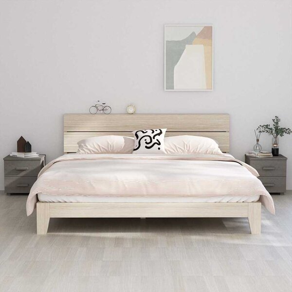 Noční stolky HAMAR 2 ks světle šedé 40x35x44,5 cm masivní dřevo 340411