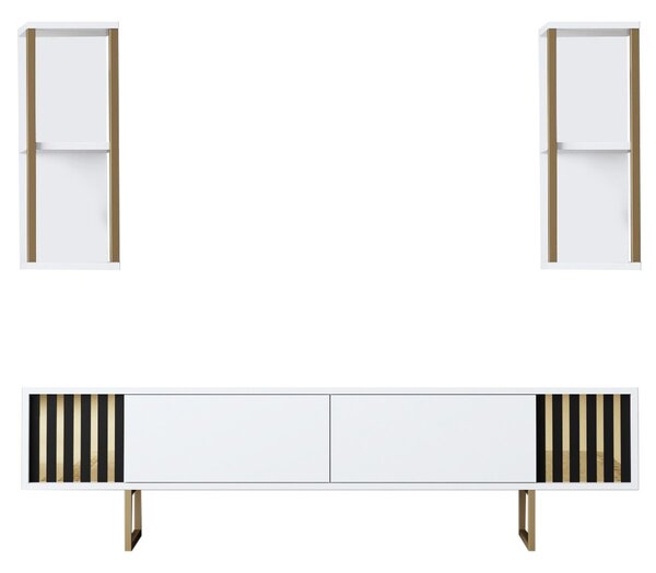 Obývací stěna Golden (bílá + černá). Akce -26%