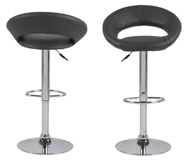 Designová barová židle Navi šedá a chromová