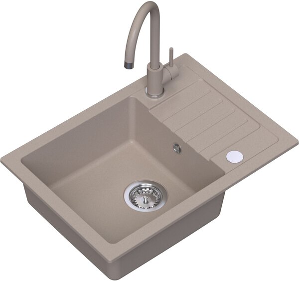 Ruvetti Tito Compact dřez s baterií a příslušenstvím béžová/béžová LP_3200-TC6244BE_W