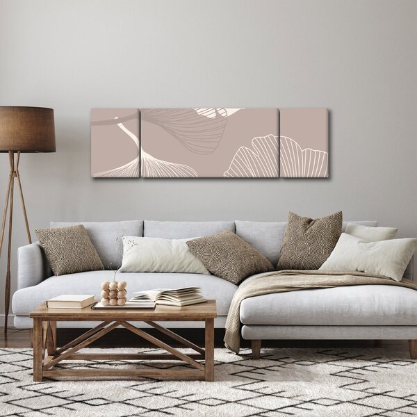 Obraz - Béžové listy N⁰1 (170x50 cm)