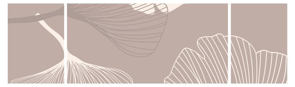 Obraz - Béžové listy N⁰1 (170x50 cm)