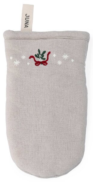 Vyšívaná chňapka Mistletoe White