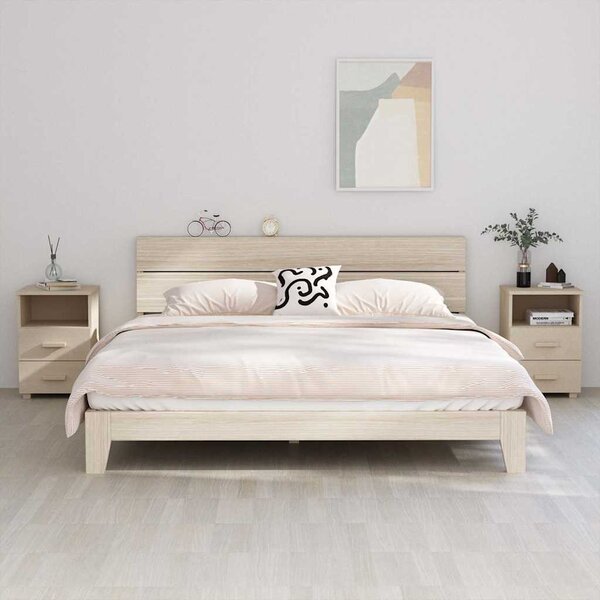 Noční stolky HAMAR 2 ks medově hnědé 40x35x62 cm masivní dřevo 340416